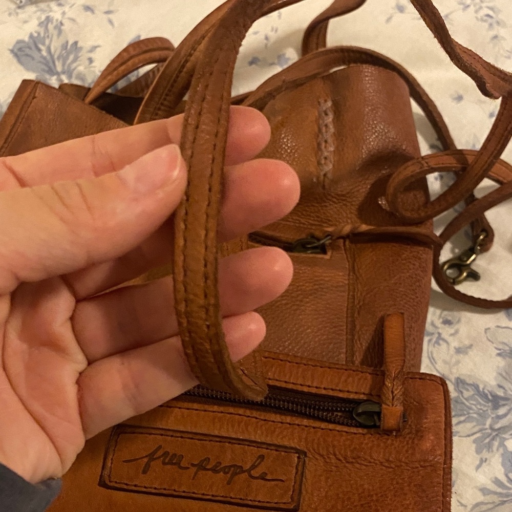 Free People Brown Leather Tote Bag - Picture 5 of 6